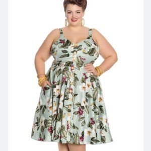 Size 3X Hell Bunny Tropical Floral 50s Vintage Rockabilly Flare Swing Dress